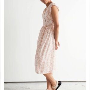 & Other Stories Organic Cotton Wrap Midi Dress Size 8